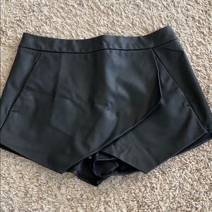 Leather skort